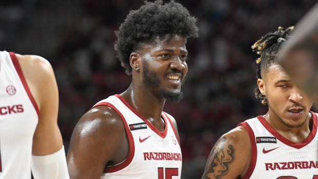 Razorbacks Makhi Mitchell during the game with Old Dominion